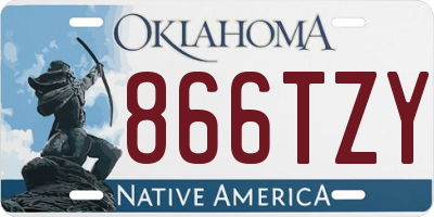 OK license plate 866TZY