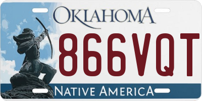 OK license plate 866VQT