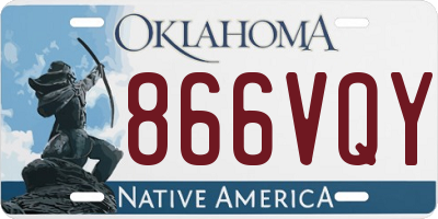 OK license plate 866VQY