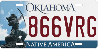OK license plate 866VRG