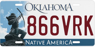 OK license plate 866VRK