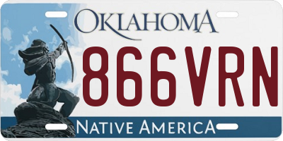 OK license plate 866VRN