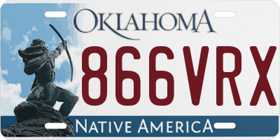 OK license plate 866VRX