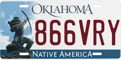 OK license plate 866VRY