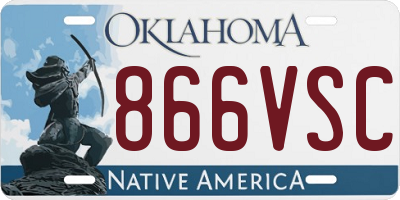 OK license plate 866VSC