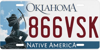 OK license plate 866VSK
