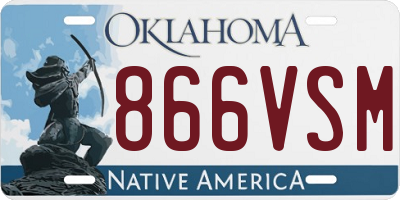 OK license plate 866VSM