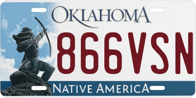 OK license plate 866VSN