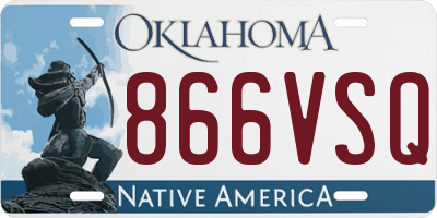 OK license plate 866VSQ