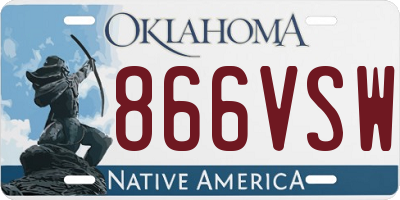 OK license plate 866VSW