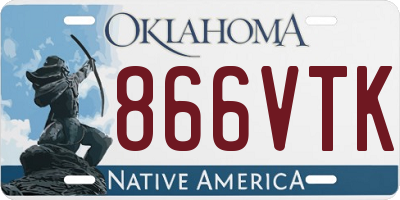 OK license plate 866VTK