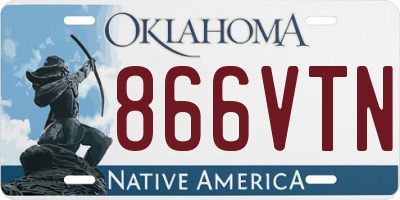 OK license plate 866VTN