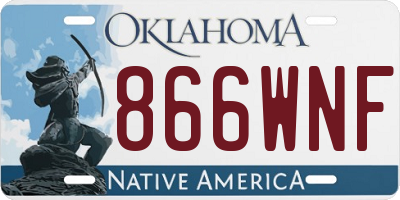OK license plate 866WNF