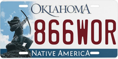 OK license plate 866WOR