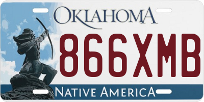 OK license plate 866XMB