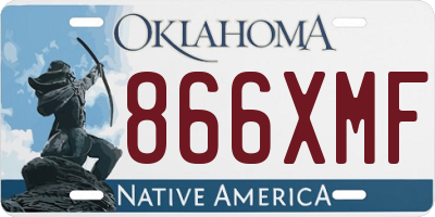 OK license plate 866XMF