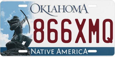 OK license plate 866XMQ
