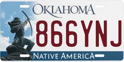 OK license plate 866YNJ