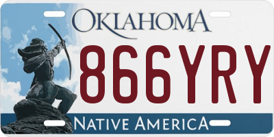 OK license plate 866YRY