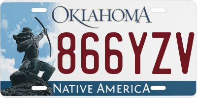 OK license plate 866YZV