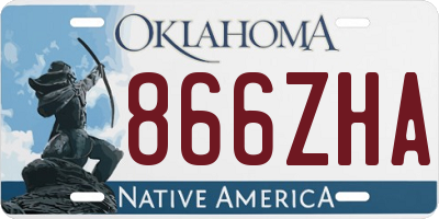 OK license plate 866ZHA