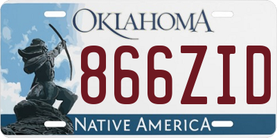 OK license plate 866ZID