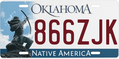 OK license plate 866ZJK