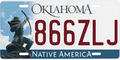 OK license plate 866ZLJ