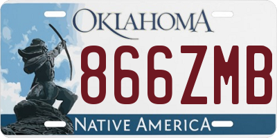 OK license plate 866ZMB