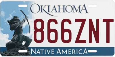 OK license plate 866ZNT