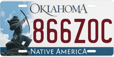 OK license plate 866ZOC