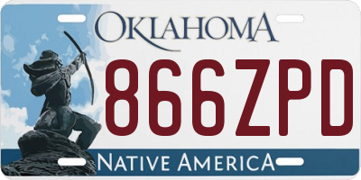 OK license plate 866ZPD