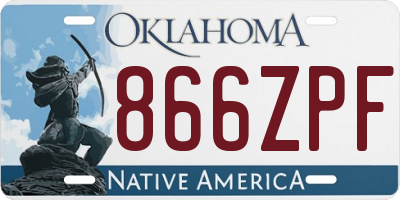 OK license plate 866ZPF
