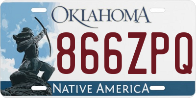 OK license plate 866ZPQ