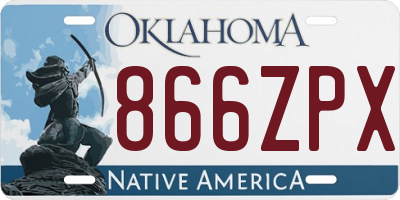 OK license plate 866ZPX