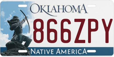 OK license plate 866ZPY