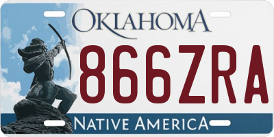 OK license plate 866ZRA