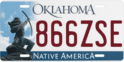 OK license plate 866ZSE