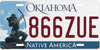 OK license plate 866ZUE