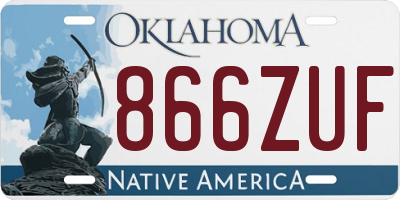 OK license plate 866ZUF