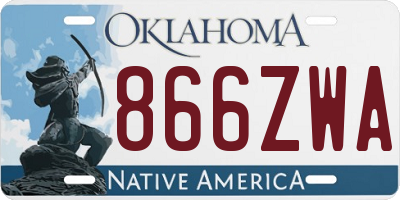 OK license plate 866ZWA