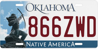 OK license plate 866ZWD