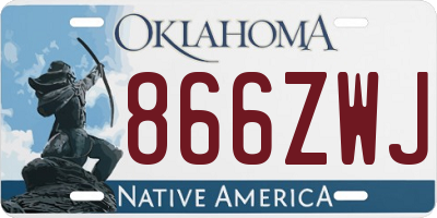 OK license plate 866ZWJ