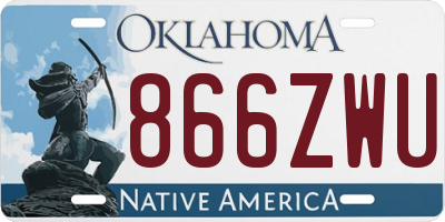 OK license plate 866ZWU