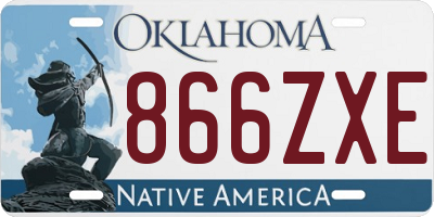 OK license plate 866ZXE