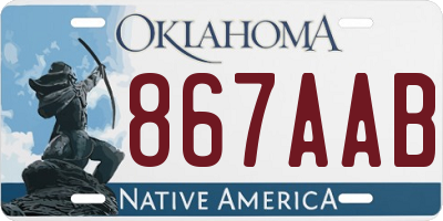 OK license plate 867AAB