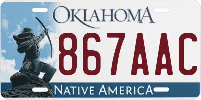 OK license plate 867AAC