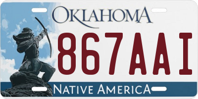 OK license plate 867AAI