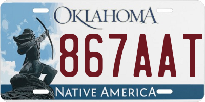 OK license plate 867AAT