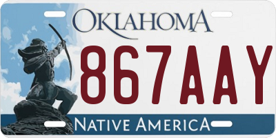 OK license plate 867AAY